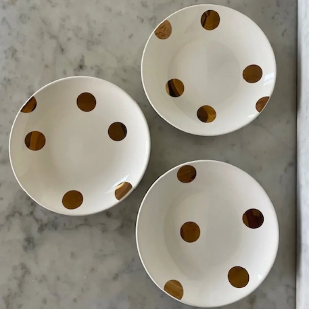 KATE SPADE Lenox All in Good Taste Deco Dot Gold Salad Plate 6
